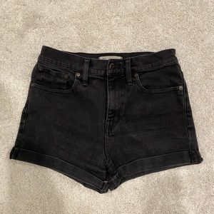 Madewell high rise denim shorts washed black